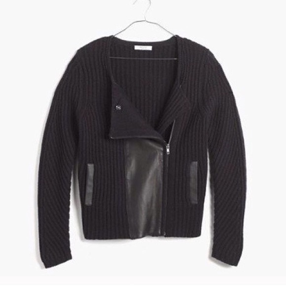 Madewell Jackets & Blazers - Madewell motorcycle sweater jacket leather coat